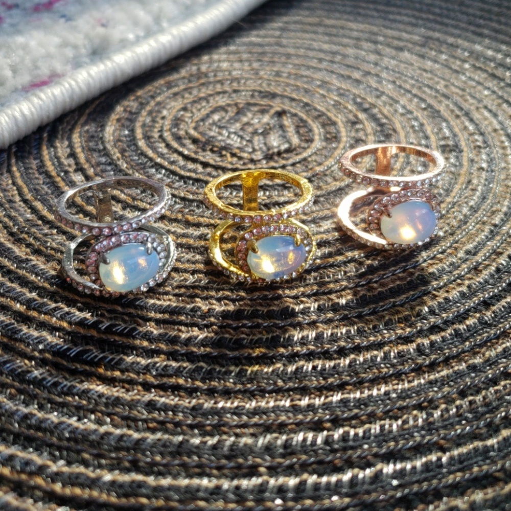 BRAND NEW Moonstone Double Band Stackable Ring